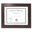 Dual Use Mahogany Faux Burl 11x14 Certificate Picture Frame with Double Bevel Cut Matting for 8.5x11 Document